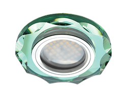 Светильник встраиваемый Ecola DL1653 MR16 GU5.3 стекло с вогнутыми гранями Изумруд/Хром 25x90 FR1653EFF