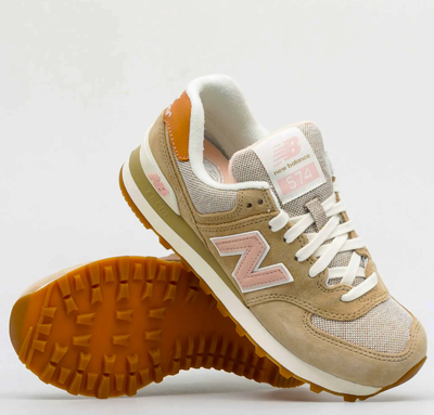 New Balance 574 Beige and Pink женские