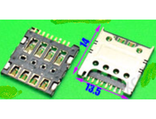 Коннектор Sim-карты №14 LG E988, H818, D335, H502, H422,H522y, Xiaomi Redmi 2, Huawei Honor 4X, Huawei G630, Note3, 3C, LG G2 mini D618 (Sim2), (KA-045)