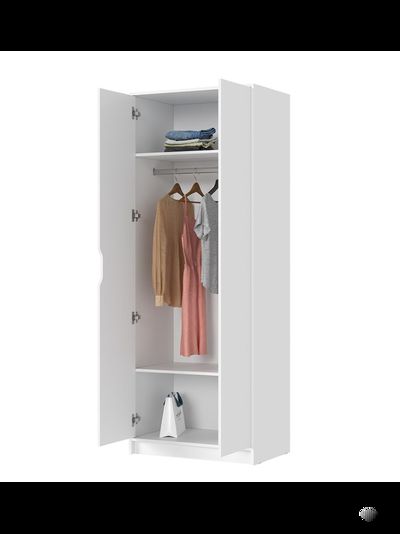 Руна ШК-02 Шкаф 2-х створчатый Белый/Белый