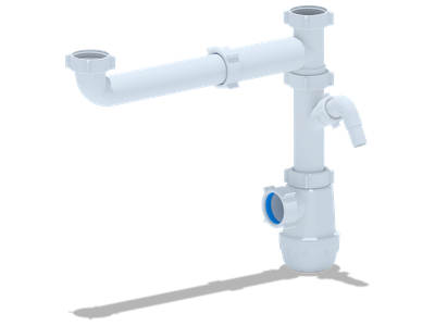 Сифон для мойки 1 1/2*40 смещ. без выпуска [56882]