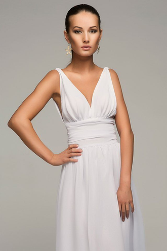 белое  платье в пол