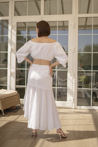 Юбка с воланом из батиста