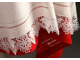 Льняная квадратная скатерть-наперон "Лаватера" 100*100 см с ручной вышивкой