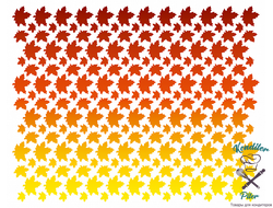Вафельные Осеннние листья цветные, 49 шт