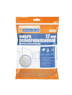 Фибра полипропиленовая , размер 12мм, упаковка 600гр. 4 WALLS