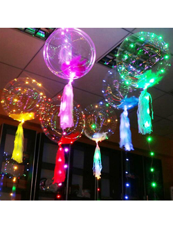 Шар Bobo с гелием, перьями и тассел, МИКС