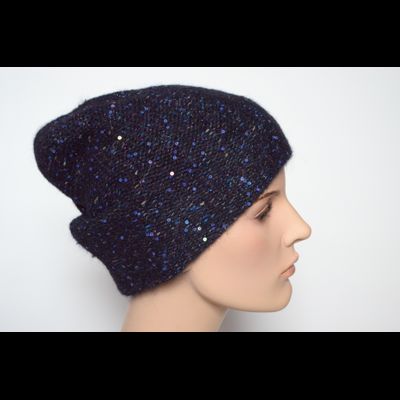 Синяя меланжевая шапка с украшением Vizio Италия 6926 CL