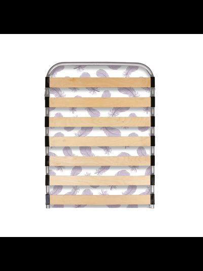 Кровать раскладная с ортопедическим основанием и мягким матрасом РК6-М, рисунок с перьями