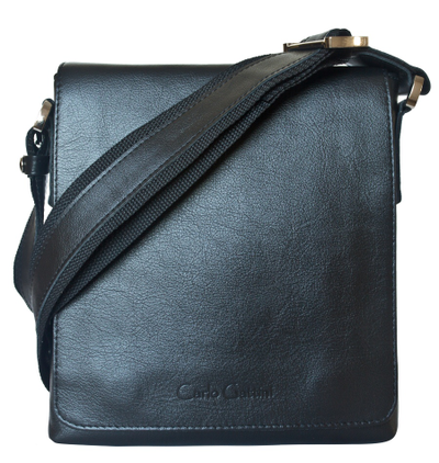 Кожаная мужская сумка Vallecorsa black (арт. 5044-01)