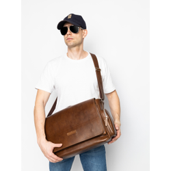 Кожаная мужская сумка Toara Premium brown (арт. 5058-63)