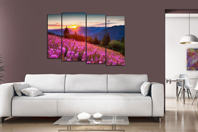 Модульная картина "Цветущий склон"