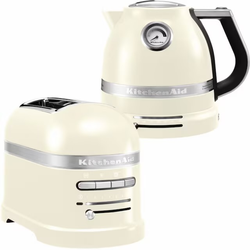 Комплект: Чайник KitchenAid ARTISAN, 5KEK1522EAC, кремовый + Тостер KitchenAid 5KMT2204EAC, кремовый