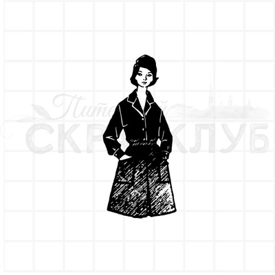 ФП штамп "Девушка в плаще"