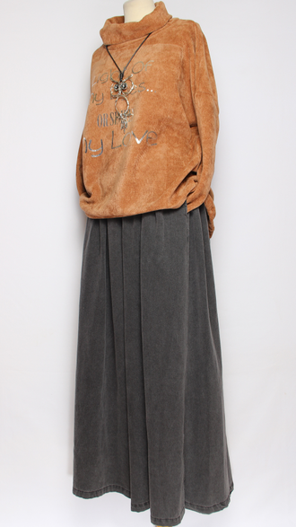 ДЖЕМПЕР БОХО "КИМОНО ВЕЛЮР" горчичный до р.54