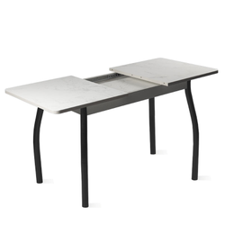 Орион 4 стол раздвижной 900/1250*600*750 мрамор белый/черный 1.1