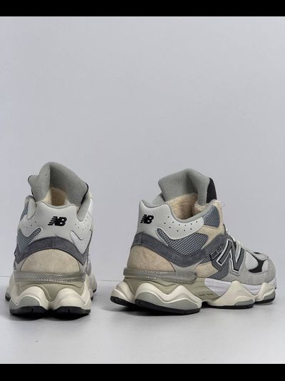 New Balance 9060 Light Grey с мехом