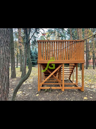 Деревянная зимняя горка "IgraGrad Snow Fox", скат 4 м