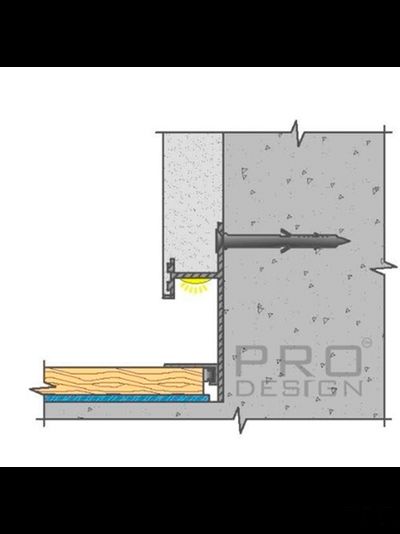Щелевой плинтус PRO DESIGN MINI 7067  RAL 9005 черный