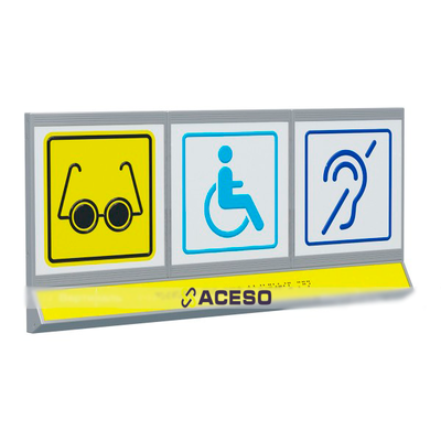 Пиктограмма тактильная, модульная, с наклонным полем, трехсекционная, М4, индивидуальная