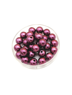 Бусины пластиковые под жемчуг 8 мм, цвет сиреневый