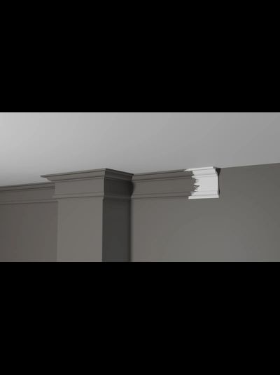 Потолочный плинтус DECOR-DIZAYN DD502, из дюрополимера, под покраску, ударопрочный, 2 метра