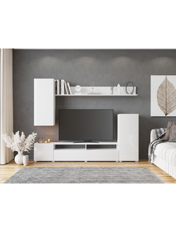 Лира гостиная МДФ белый глянец