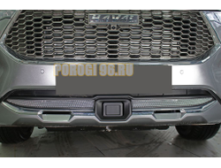 Защита радиатора Haval F7 2019- / Haval F7 X 2019- chrome низ с датчиком ACC (2 части)