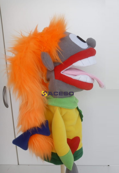 Логопедическая кукла-перчатка Пеппи большая (управляется рот и язык), 40 см