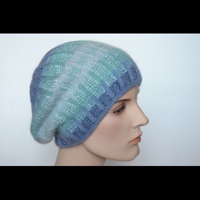 Голубой женский берет из мохера и альпака Vizio Италия 6916 B