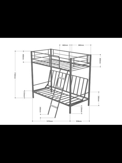 Двухъярусная кровать-диван Дакар 2 Белый (вставки венге)