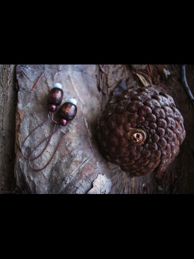 Бохо-серьги "Две серёжки для белочки, лесной принцессы"