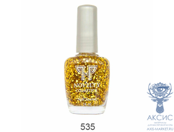 NOVELTY Лак для ногтей NOVELTY тон 535, янтарный с блестками  14 мл