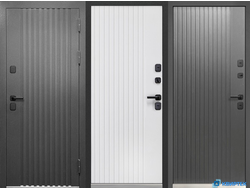 Дверь входная металлическая с терморазрывом Luxor Termo Рейка Муар 7024 в Челябинске | КВИРТЕК