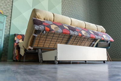 ОДНОСПАЛЬНЫЙ, ДВУСПАЛЬНЫЙ РАСКЛАДНОЙ ПРУЖИННЫЙ ДИВАН-КРОВАТЬ ТУРИН, МЕТАЛЛОСКЕЛЕТ, АККОРДЕОН ВЫКАТНОЙ