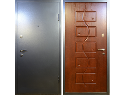 Металлическая дверь с отделкой серебрянным порошковым напылением и МДФ. Модель ДК811