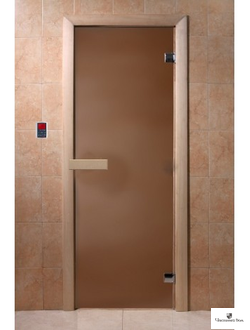 Дверь стеклянная для бани и сауны Эконом Бронза матовая 6 мм