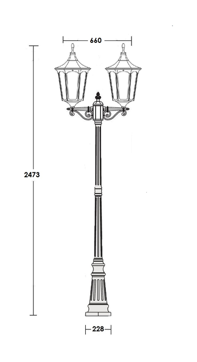 Парковый светильник серии  ALBORG 2L (4,0м)