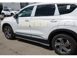 Защита порога труба d60 для Hyundai Santa fe 2021-2024