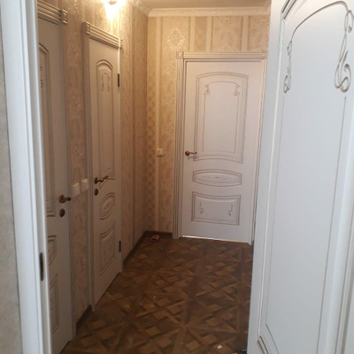 СОНАТА ГРЕЙС В2. БЕЛАЯ ЭМАЛЬ/ ПАТИНА БЕЛОЕ ЗОЛОТО. ПОЛОТНО  ГЛУХОЕ