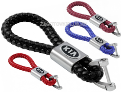 Кожаный плетеный ремешок с логотипом авто, опт ремешок плетеный из кожи с логотипом авто