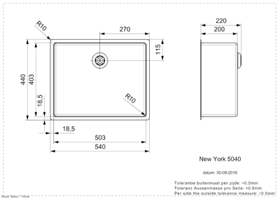 Мойка Reginox New York 50x40 Comfort PVD