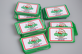 Виниловые промо магниты 84х57 мм.