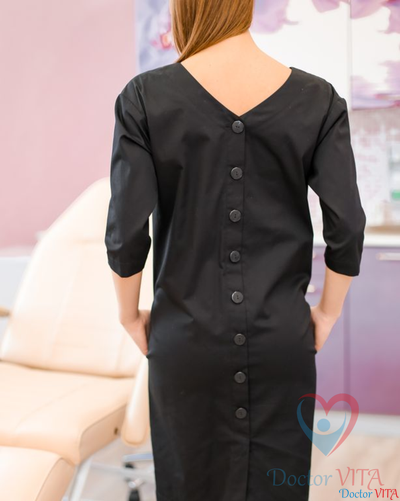 ПЛАТЬЕ DOCLIKE DL382 черное с поясом