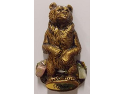 Магнит Медведь самоцветы, арт А-83. ОПТ