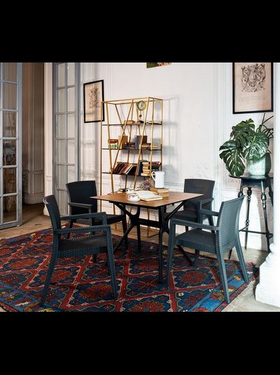 Обеденный комплект Modus темно-серый на 4 персоны