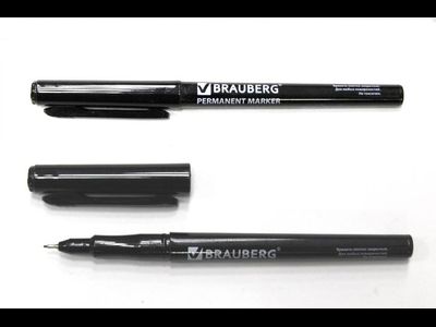 Маркер перм. BRAUBERG Super Slim 0,8мм черный