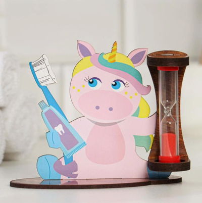 Песочные часы для чистки зубов "Единорог", таймер 3 минуты