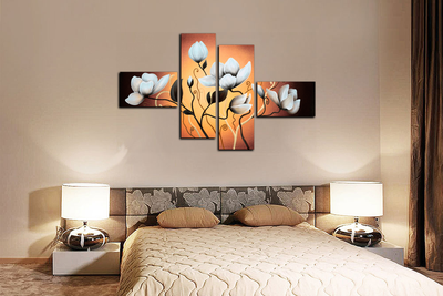 Модульная картина "Белый цветок"