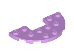 Plate, Round Half 3 x 6 with 1 x 2 Cutout, Medium Lavender (18646 / 6325877)